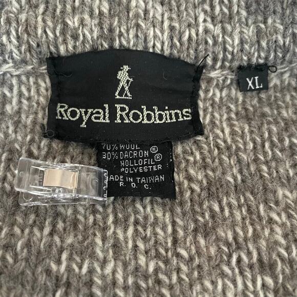 Royal Robbins Full Zip Cardigan Hooded Heathered Gray Wool Blend XL - Picture 6 of 8